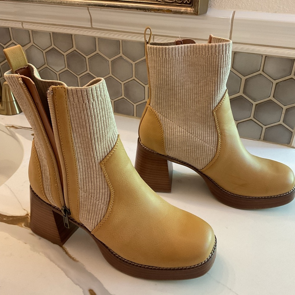 Yellow Box Tan Heeled Izmir Chelsea Boots